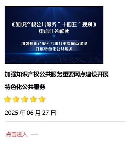 加強(qiáng)知識產(chǎn)權(quán)公共服務(wù)重要網(wǎng)點(diǎn)建設(shè)開展特色化公共服務(wù)2025.06.27.png